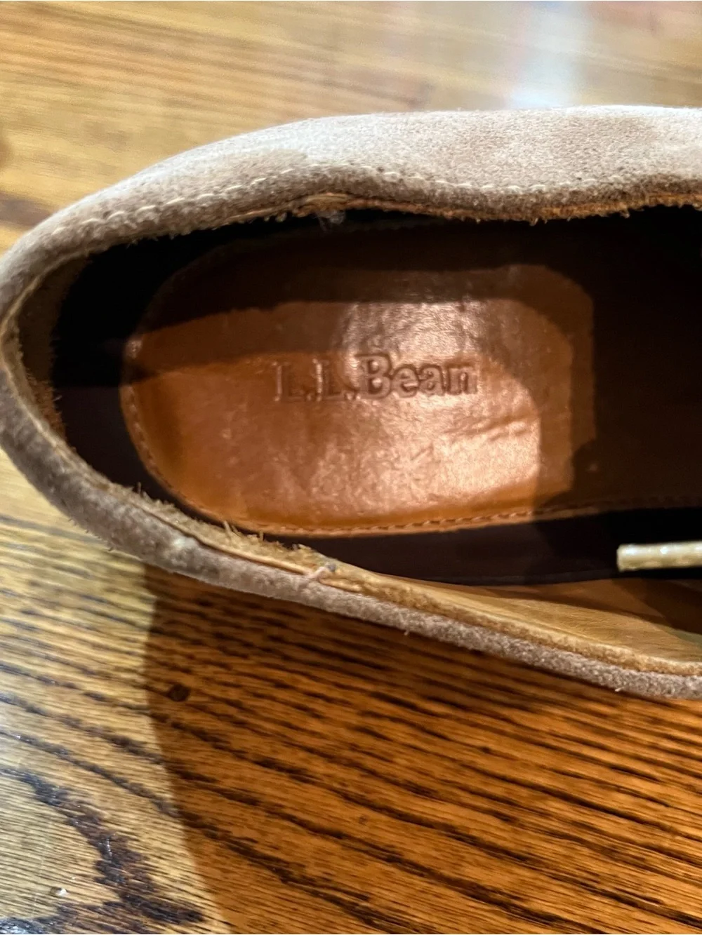 L.L. Bean Classic Suede Bucks Oxfords Sz 9.5 Tan Academia Preppy Ivy Collegiate